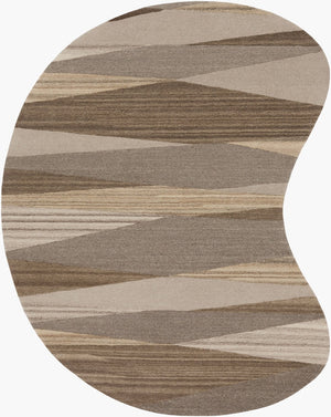 Livabliss Forum Hand Tufted Wool Area Rug High Low Pile Geometric Living Room Floor Accent Charcoal, Taupe 8' x 10' FM7211-810KDNY