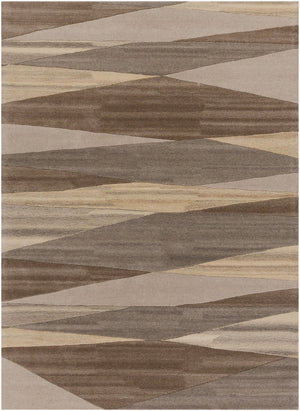Livabliss Forum Hand Tufted Wool Area Rug High Low Pile Geometric Living Room Floor Accent Charcoal, Taupe 8' x 11' FM7211-811