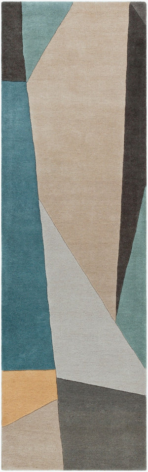 Livabliss Forum Hand Tufted Wool Area Rug Geometric Pattern for Living Room or Dining Space Dusty Sage, Sag 2'6" x 8' FM7223-268