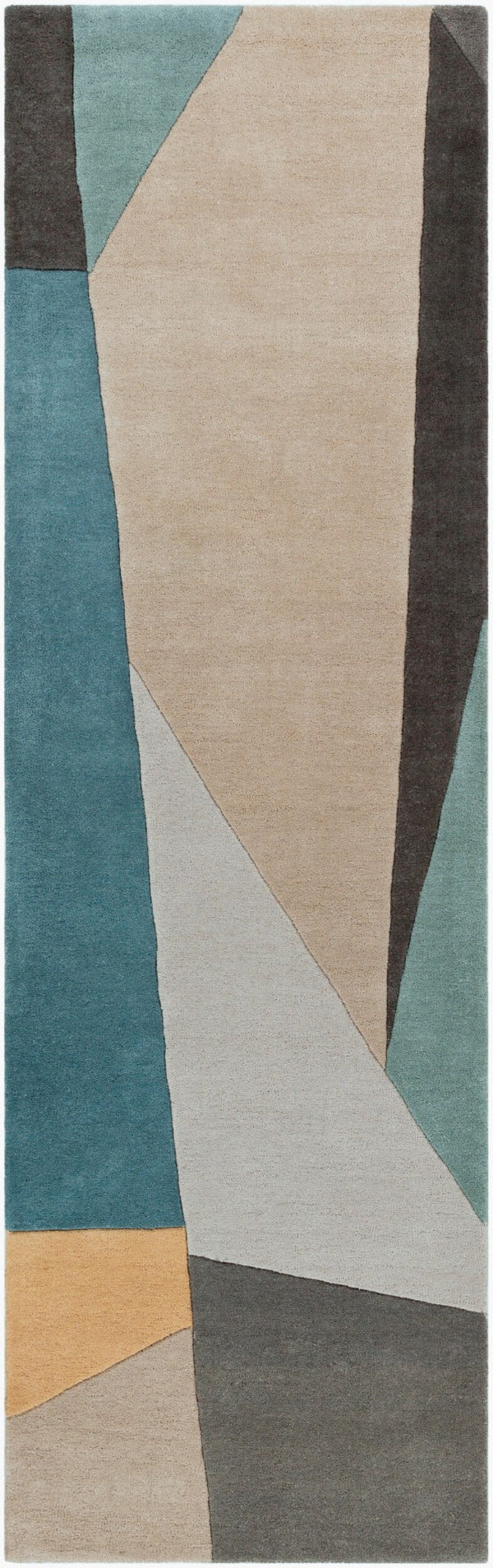 Livabliss Forum Hand Tufted Wool Area Rug Geometric Pattern for Living Room or Dining Space Dusty Sage, Sag 2'6" x 8' FM7223-268