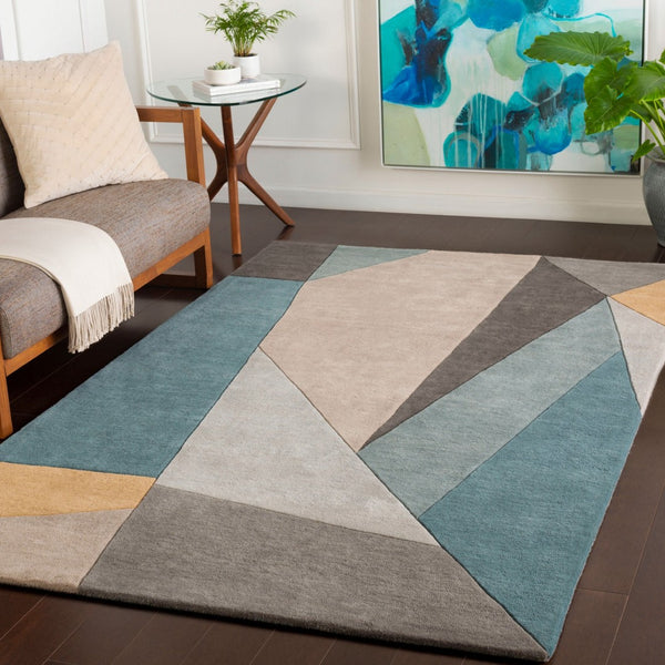 Livabliss Forum Hand Tufted Wool Area Rug Geometric Pattern for Living Room or Dining Space Dusty Sage, Sag 7'6" x 9'6" FM7223-7696