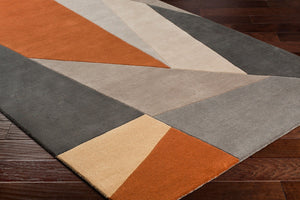 Livabliss Forum Hand Tufted Wool Area Rug with High Low Pile for Living and Dining Rooms Rust, Charcoal 12' x 15' FM7224-1215