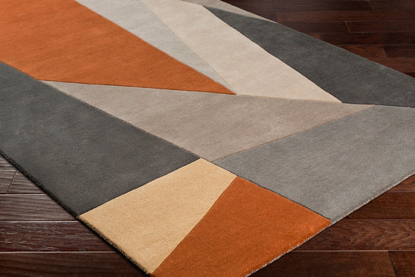 Livabliss Forum Hand Tufted Wool Area Rug with High Low Pile for Living and Dining Rooms Rust, Charcoal 12' x 15' FM7224-1215