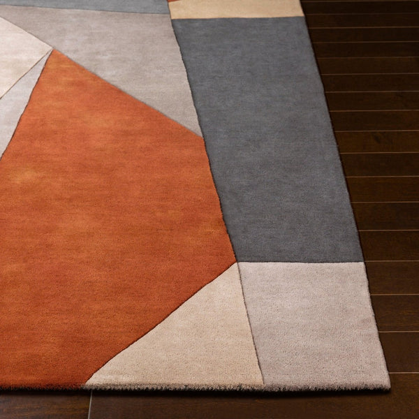 Livabliss Forum Hand Tufted Wool Area Rug with High Low Pile for Living and Dining Rooms Rust, Charcoal 12' x 15' FM7224-1215
