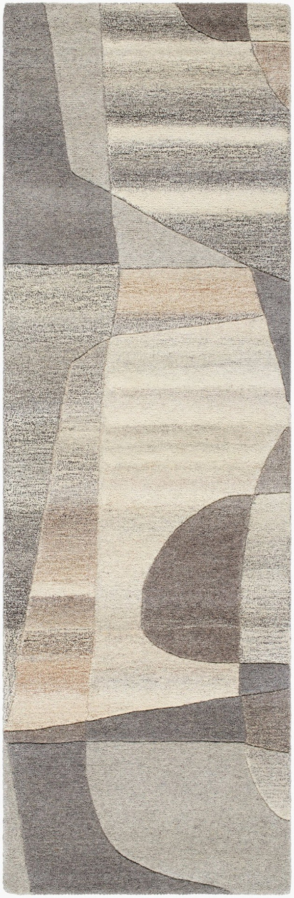 Livabliss Forum Hand Tufted Wool Area Rug with High Low Pile Texture for Spacious Living Rooms Taupe, Sandston 2'6" x 8' FM7234-268