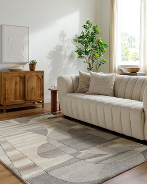 Livabliss Forum Hand Tufted Wool Area Rug with High Low Pile Texture for Spacious Living Rooms Taupe, Sandston 2'6" x 8' FM7234-268