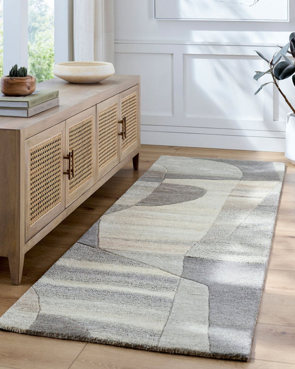 Livabliss Forum Hand Tufted Wool Area Rug with High Low Pile Texture for Spacious Living Rooms Taupe, Sandston 2' x 3' FM7234-23