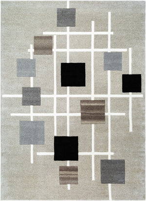 Livabliss Forum Hand Tufted Wool Area Rug with High Low Pile for Modern Living Spaces Taupe, Charcoal 5' x 8' FM7235-58