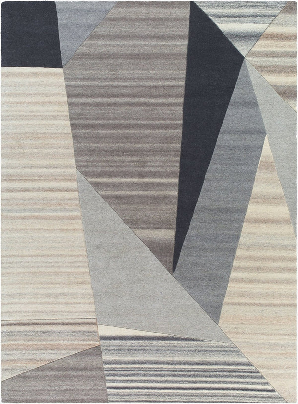 Livabliss Forum Hand Tufted Wool Area Rug High Low Pile Formal Living Room Floor Accent Charcoal, Ash G 8' x 11' FM7236-811