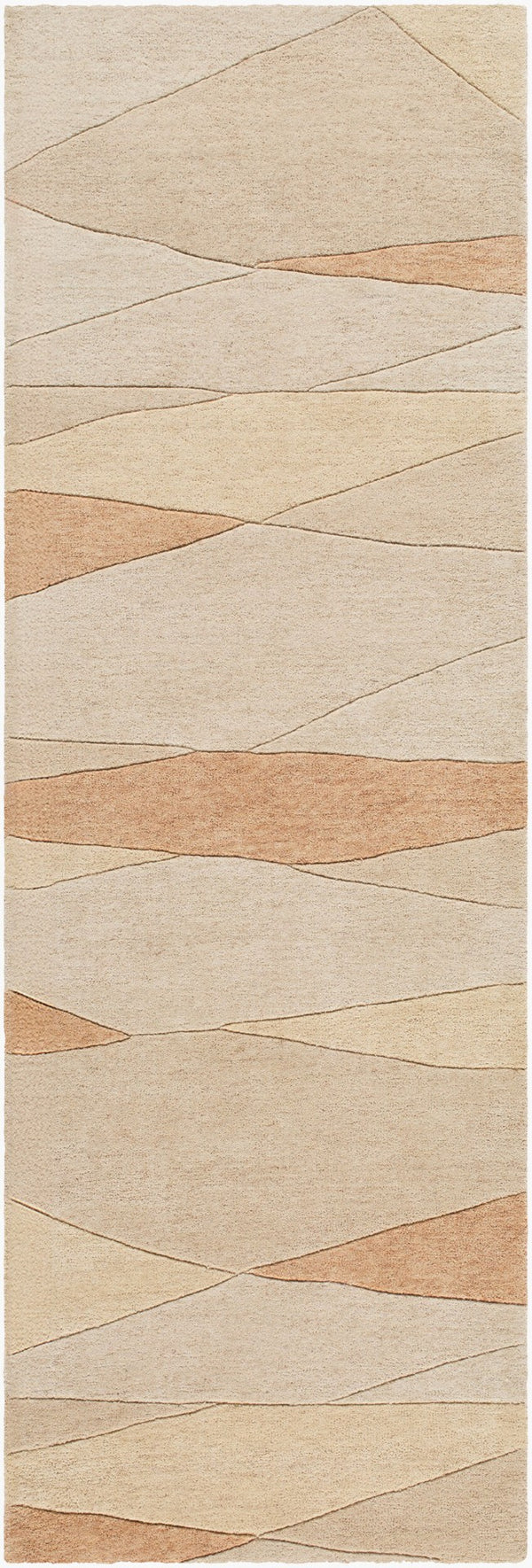Livabliss Forum Hand Tufted Wool Accent Rug with High Low Pile Texture for Entryway or Bedside Beige, Sandston 2'6" x 8' FM7240-268