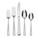 Oneida Satin Lincoln 45-Piece Flatware Set, Modern Design, Stainless Steel