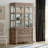 Higgins Street Curio China Cabinet Brown with Woodland Stone Finish P349-DR-K4 Pulaski Furniture