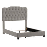 Homelegance By Top-Line Cosette Adjustable Diamond Tufted Camelback Bed Black Linen