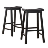 Homelegance By Top-Line Jarvis Saddle Seat 29-inch Bar Height Backless Stools (Set of 2) Black Rubberwood