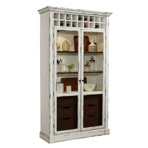 Display Curio Cabinet with Wine Storage in Antique White White P021713 Pulaski Furniture