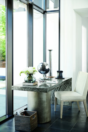 Bernhardt Bernhardt Linea Side Wing Chair Cerused Greige Solid Ash Upholstered Seat Rustic-Modern Comfort 384547G