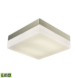 Wyngate 9'' Wide 2-Light Integrated LED Flush Mount - Large Square Satin Nickel with Opal Glass FML2030-10-16M Thomas