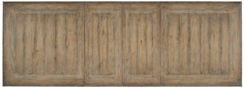 Hooker Furniture Castella Grand Rectangle Dining Table With Antique Slate Finish, Carved Trestle Base & 2 Leaves 5878-75207-80