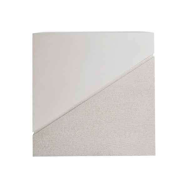 Bernhardt Bernhardt Ellison Square Side Table — Adobe Faux Stone Top, Sandblasted White Base, Modern Accent 553124