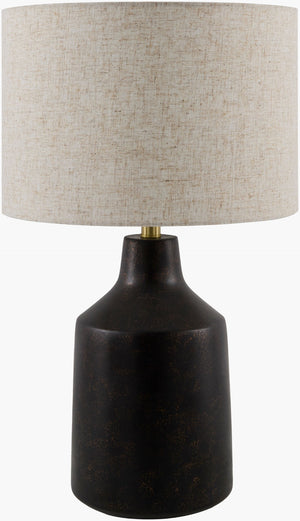 Livabliss Foreman Cement Base Table Lamp with Linen Shade for Warm Ambient Cottage Lighting FMN-001