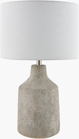 Livabliss Foreman Cement Base Table Lamp with Linen Shade for Farmhouse or Rustic Bedroom FMN-004