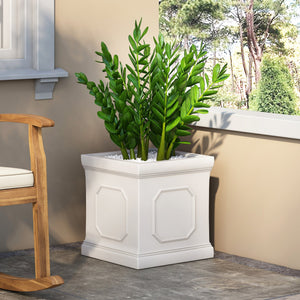 English Elm Mgo Handcrafted Square Outdoor Planter Artisan Magnesium Oxide Patio Garden Pot 63416.00WHI