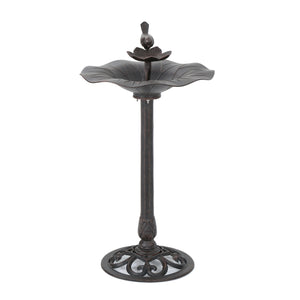English Elm Christopher Knight Home® - e Elegant Lancaster Outdoor Aluminum & Iron Bird Bath Bronze — Durable Stable Base, Detailed Concave Bowl for Garden Charm and Wildlife Appeal 61696.00BZE