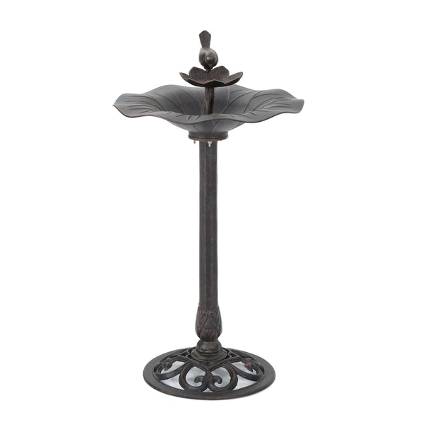 English Elm Christopher Knight Home® - e Elegant Lancaster Outdoor Aluminum & Iron Bird Bath Bronze — Durable Stable Base, Detailed Concave Bowl for Garden Charm and Wildlife Appeal 61696.00BZE