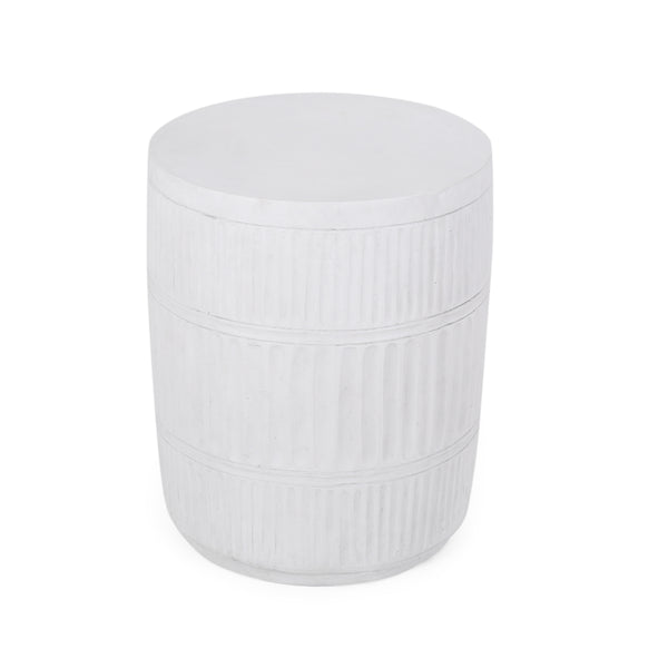 English Elm Outdoor Fluted Concrete Column Side Table Lightweight Architectural Patio Accent 73436.00
