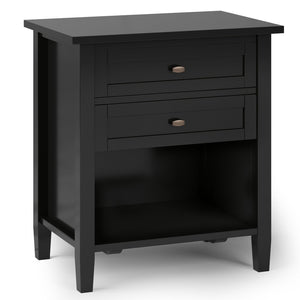 English Elm Warm Shaker 24-Inch Solid Wood Nightstand In Black - Versatile Storage & Timeless Transitional Design B136P159737-GIGA