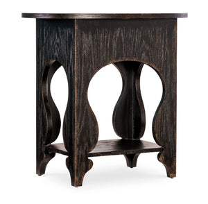 Hooker Furniture Americana Vintage Oval Nightstand With One Self-Closing Drawer, Honey Interior & Carved Legs Blacks 7050-90115-89
