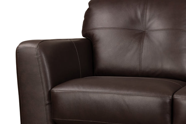 Porter Designs Porter Mantua Elegant Top Grain Leather Sofa In Brown - Stylish, Comfortable & Modern Design Brown Leather 02-189-01-4667
