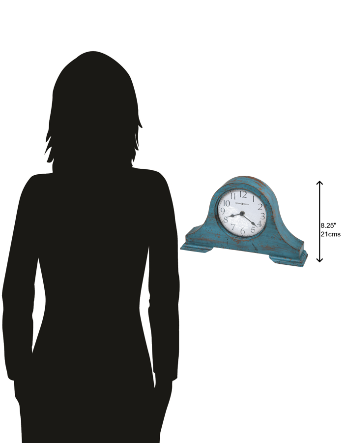 Hekman Furniture 635181 Tamson Mantel Clock - Vintage Teal Blue Finish With Quartz Movement For Elegant Home Decor  Tamson Mantel Clock 635181