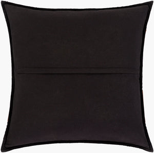 Surya Fiona Accent Pillow - Rustic 20"L X 20"W Cotton & Leather Design, Perfect For Cozy Home Décor Black Cotton,Leather,Cotton Fna001-2020