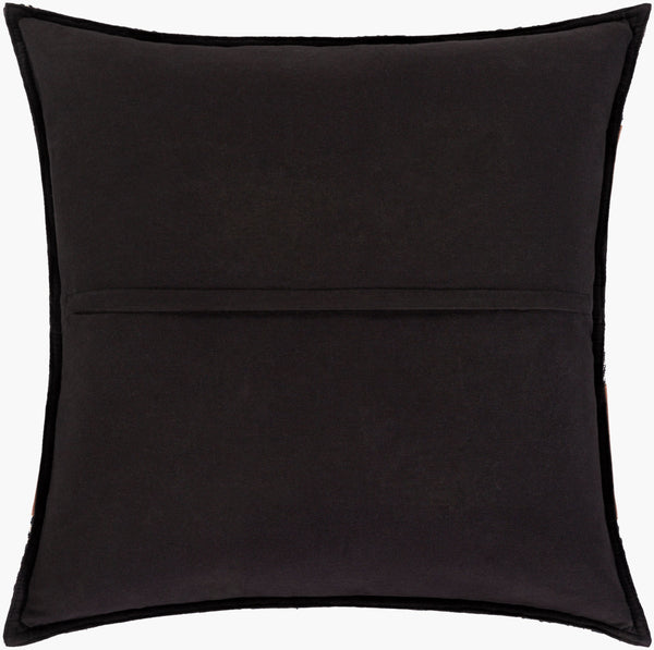 Surya Fiona Accent Pillow - Rustic 20"L X 20"W Cotton & Leather Design, Perfect For Cozy Home Décor Black Cotton,Leather,Cotton Fna001-2020