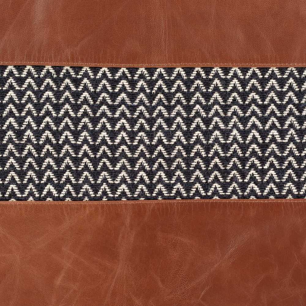 Surya Fiona Accent Pillow - Rustic 20"L X 20"W Cotton & Leather Design, Perfect For Cozy Home Décor Black Cotton,Leather,Cotton Fna001-2020