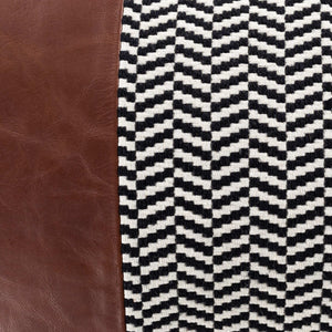 Surya Fiona 13"L X 20"W Rustic Elegance Lumbar Pillow - Cotton & Leather Blend For Timeless Home Décor Black Cotton,Leather,Cotton Fna002-1320p