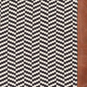 Surya Fiona 13"L X 20"W Rustic Elegance Lumbar Pillow - Cotton & Leather Blend For Timeless Home Décor Black Cotton,Leather,Cotton Fna002-1320p