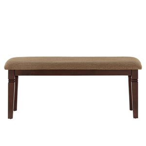 Homelegance By Top-Line Eladia Espresso Finish Upholstered Dining Bench Espresso Rubberwood