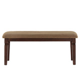 Eladia Espresso Finish Upholstered Dining Bench