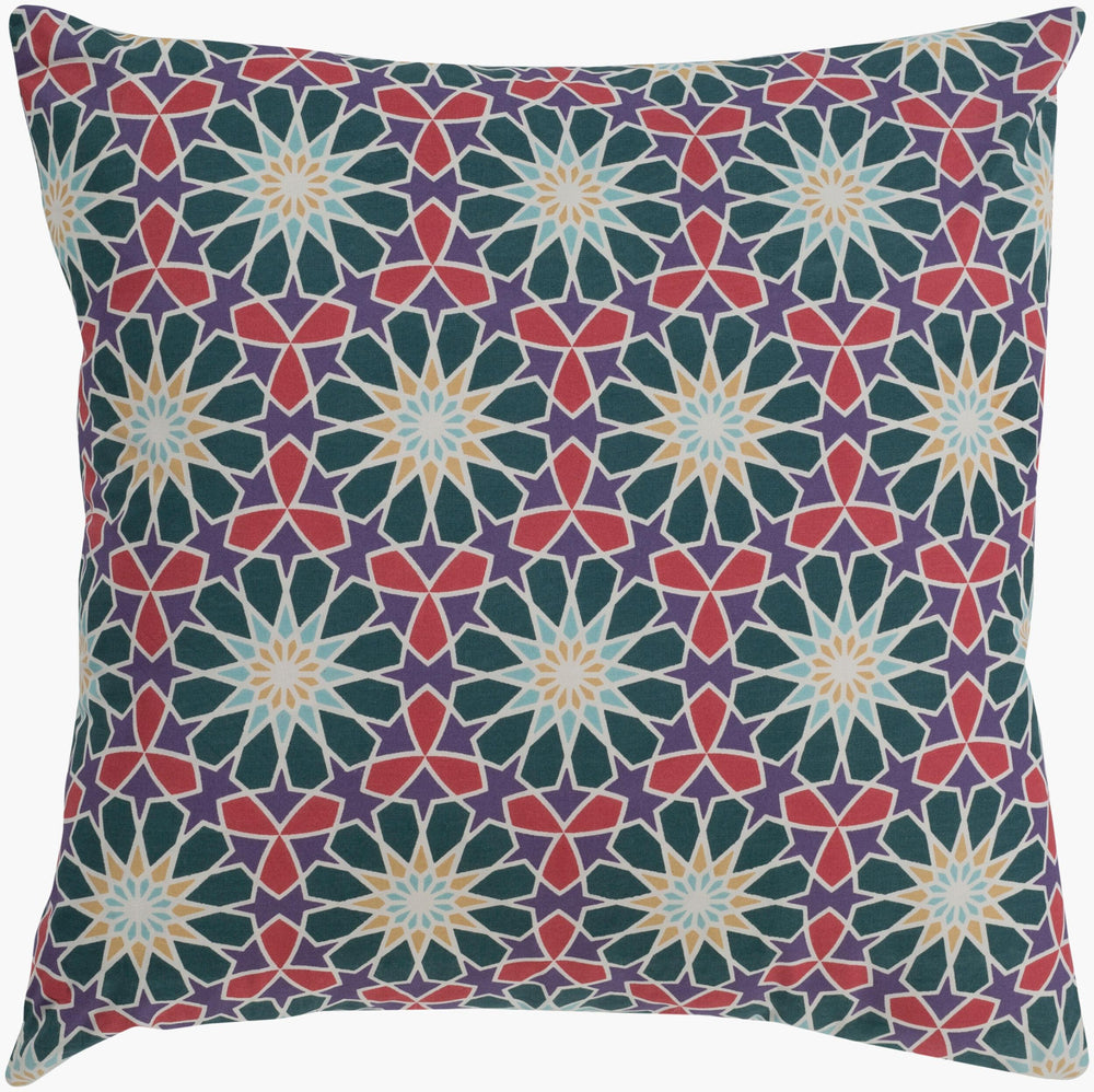 Surya Francesco 20" X 20" Global-inspired Accent Pillow – Elegant Cotton Decor For Charming Home Spaces Dark Green Cotton,Cotton Fnc003-1818d