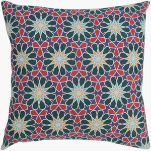Surya Francesco 20" X 20" Global-inspired Accent Pillow – Elegant Cotton Decor For Charming Home Spaces Dark Green Cotton,Cotton Fnc003-1818d