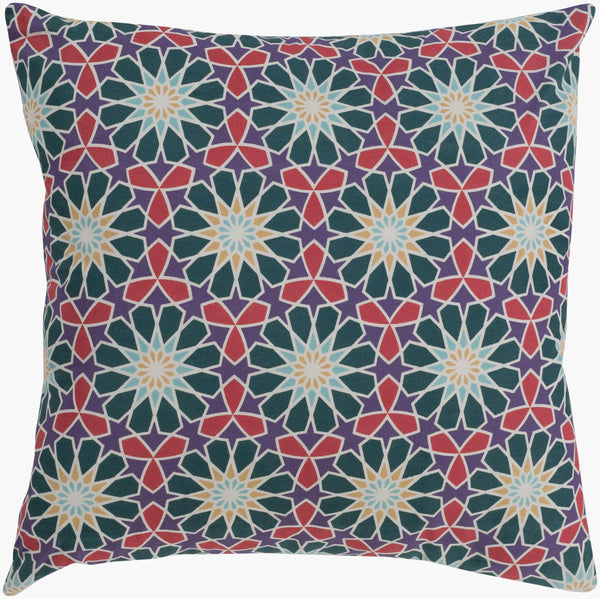 Surya Francesco 20" X 20" Global-inspired Accent Pillow – Elegant Cotton Decor For Charming Home Spaces Dark Green Cotton,Cotton Fnc003-1818d