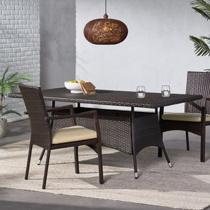 Christopher Knight Home® - Noble House - Corsica Multi Brown Pe Rectangle Dining Table