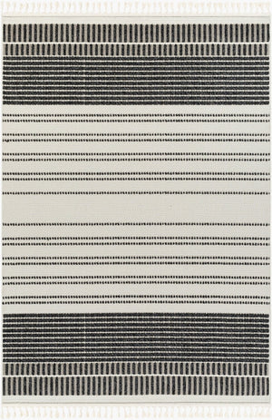 Livabliss Finland Cottage Transitional Polyester Area Rug Low Pile Woven Living Room Accent Cream, Black 9'2" x 12' FND2305-9212