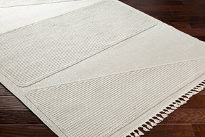 Livabliss Finland Geometric Low Pile Polyester Area Rug for Living Room Dining and Bedroom Floors Cream 5'3" x 7' FND2306-537