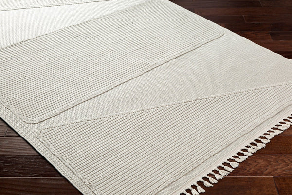 Livabliss Finland Geometric Low Pile Polyester Area Rug for Living Room Dining and Bedroom Floors Cream 5'3" x 7' FND2306-537