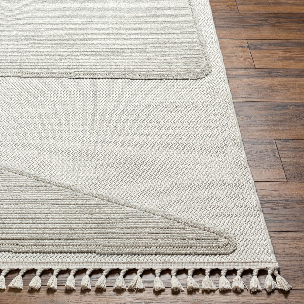 Livabliss Finland Geometric Low Pile Polyester Area Rug for Living Room Dining and Bedroom Floors Cream 5'3" x 7' FND2306-537