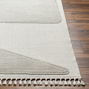 Livabliss Finland Geometric Low Pile Polyester Area Rug for Living Room Dining and Bedroom Floors Cream 5'3" x 7' FND2306-537