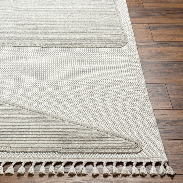 Livabliss Finland Geometric Low Pile Polyester Area Rug for Living Room Dining and Bedroom Floors Cream 5'3" x 7' FND2306-537